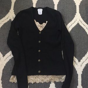 Black Sweater with lace accents