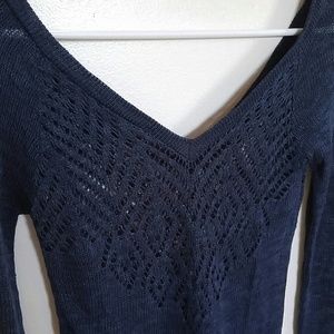 NWOT blue crochet sweater
