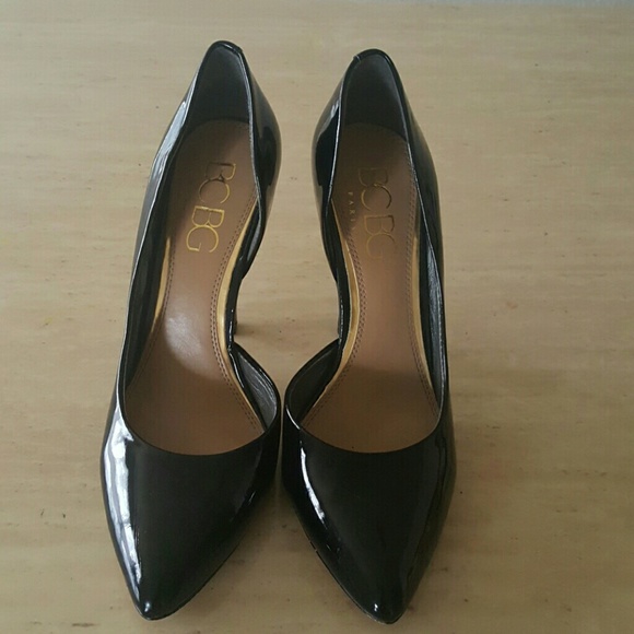 BCBG black patent heel