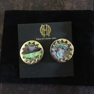House of Harlow Abalone sunburst star earrings