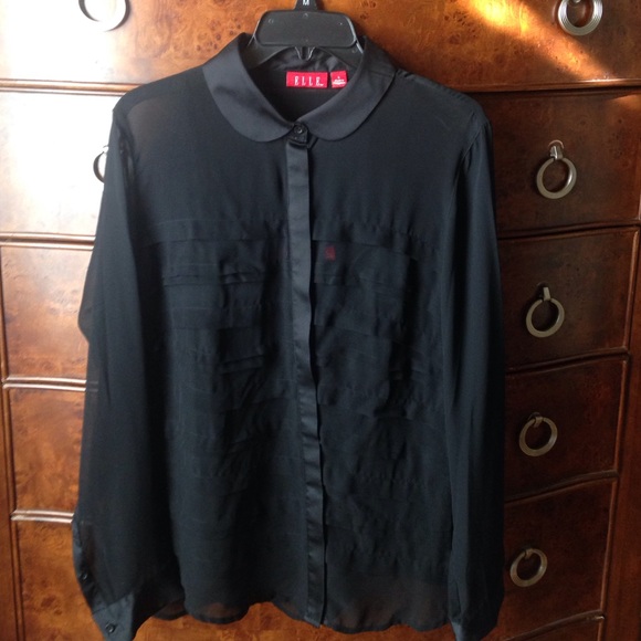Dressy Black Sheer Elle Blouse