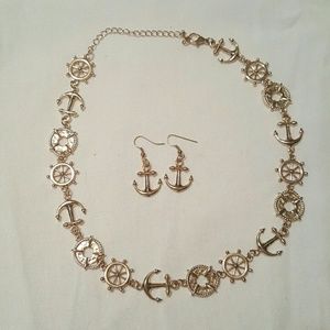 Nautical necklace with matching earrings