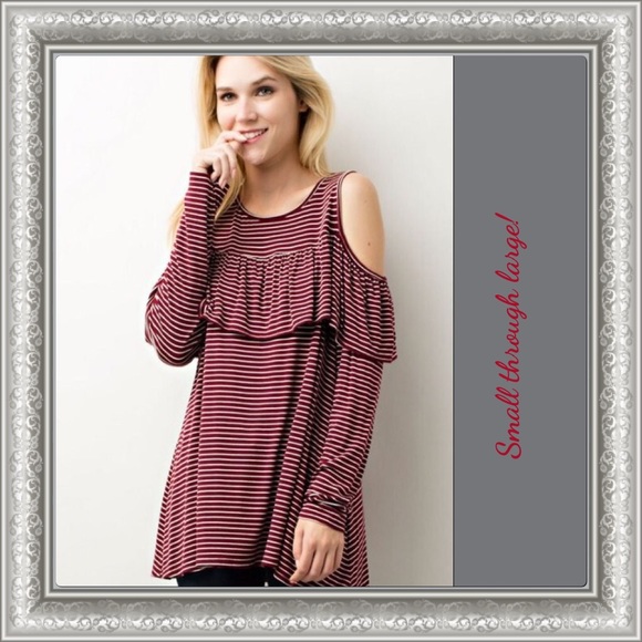 Stripped Peekaboo Shoulder Top