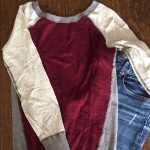 Colorblock baseball sweater