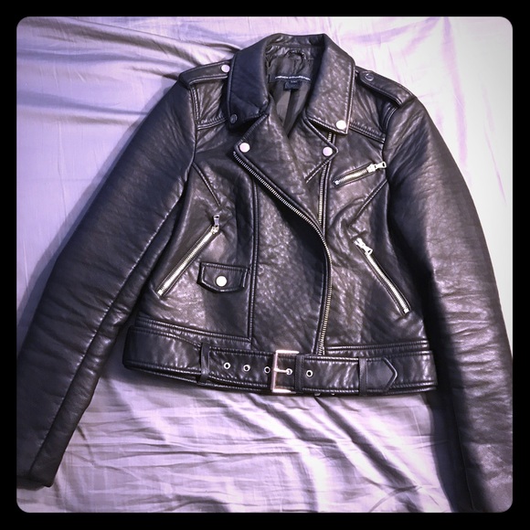 French Connection Generation Faux Leather Biker