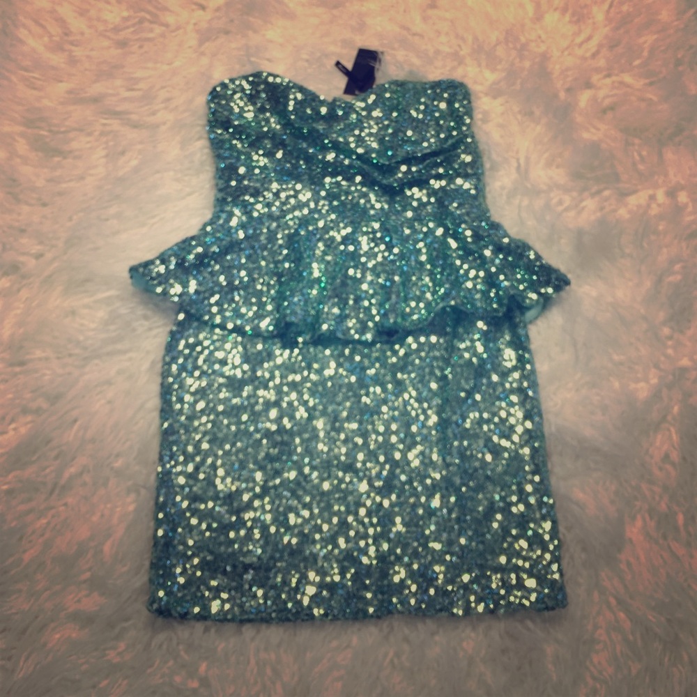 New Mint sequin party dress