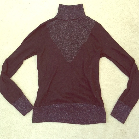 Sparkly Black Turtleneck Sweater