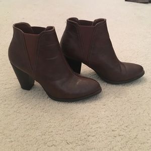 Chocolate brown bamboo heeled booties