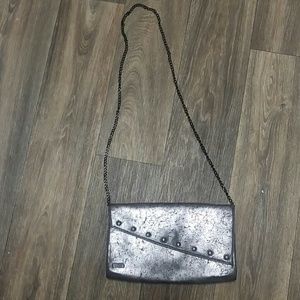 VANS DISTRESSED SILVER AND BLACK CROSSBODY/CLUTCH