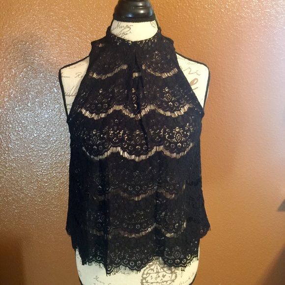 Elegant black sleeveless blouse