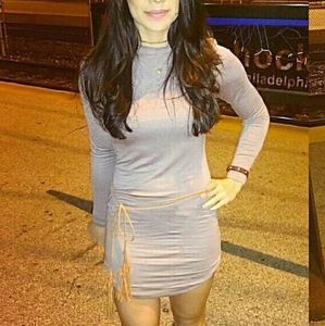 Taupe Long Sleeves Dress