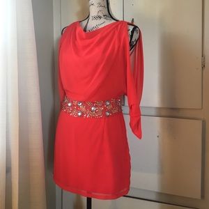 Hot Coral Party Dress