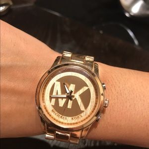 MK rose gold watch