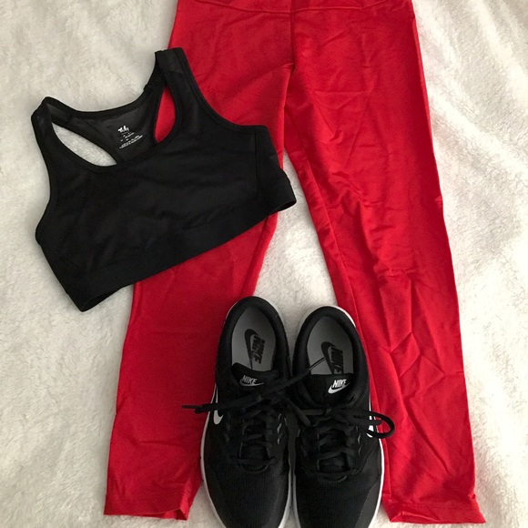 Bright Red Cropped Leggings