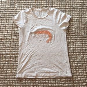 Jcrew Shrimp Sequin & Bead Slub Cotton Tee