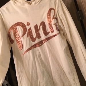 Cream and rose gold light hoodie