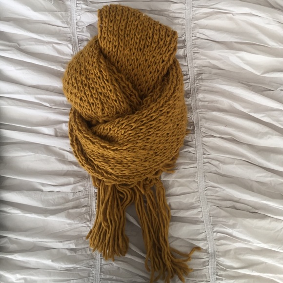 An Oversized Chartreuse Knit Scarf