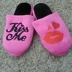 Hot pink Valentine's slippers