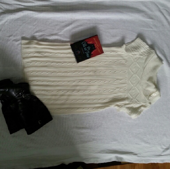 Cream Cable Knit Sweater Dress