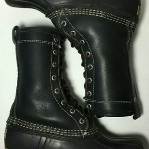 LL Bean boots black 10" shearling