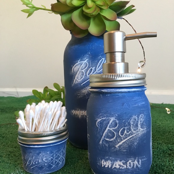 Rustic distressed painted Mason jar sets - Picture 2 of 8