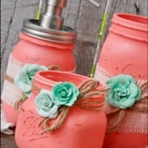 Rustic distressed painted Mason jar sets - Picture 7 of 8