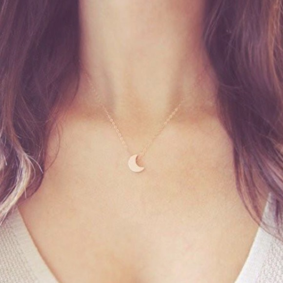 New Gold or Silver Moon crescent necklace - Picture 3 of 7