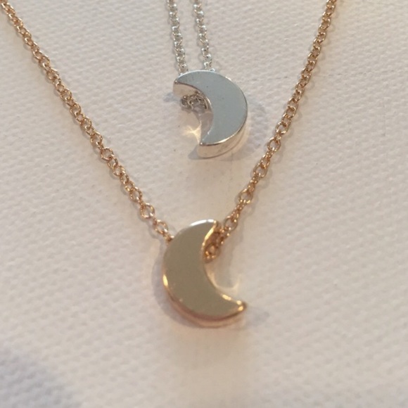 New Gold or Silver Moon crescent necklace - Picture 2 of 7