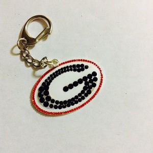 Georgia Bulldogs Rhinestone Keychain/ Purse Charm