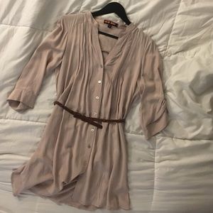 Button up dress with belt