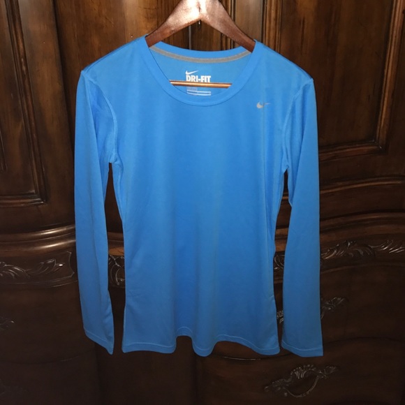 Nike dri fit blue long sleeve top