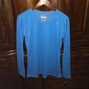 Nike dri fit blue long sleeve top