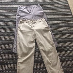 Lot of 2 Loft Curvy Cropped Khakis