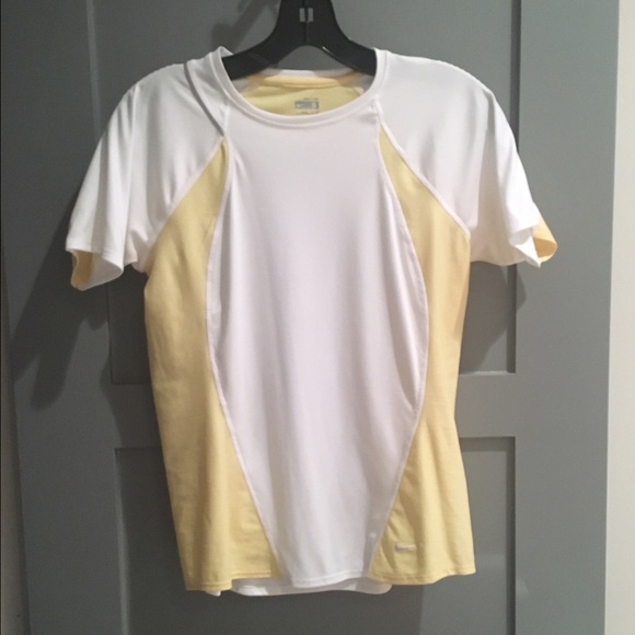 Nike Dri Fit White and Yellow Top - Picture 1 of 4