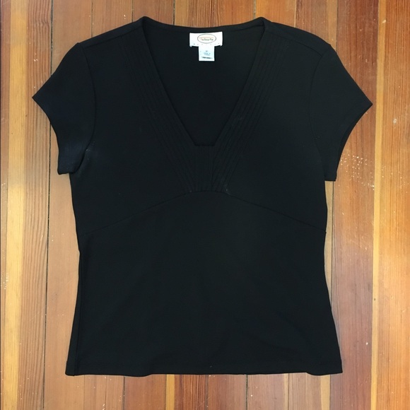Talbots black short sleeved blouse