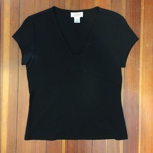 Talbots black short sleeved blouse