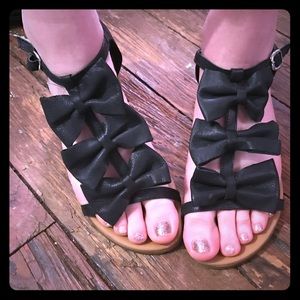 Black Bow Sandals