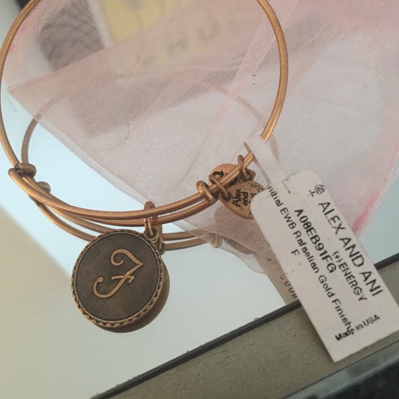 Alex and Ani "F" Monogram Bangle