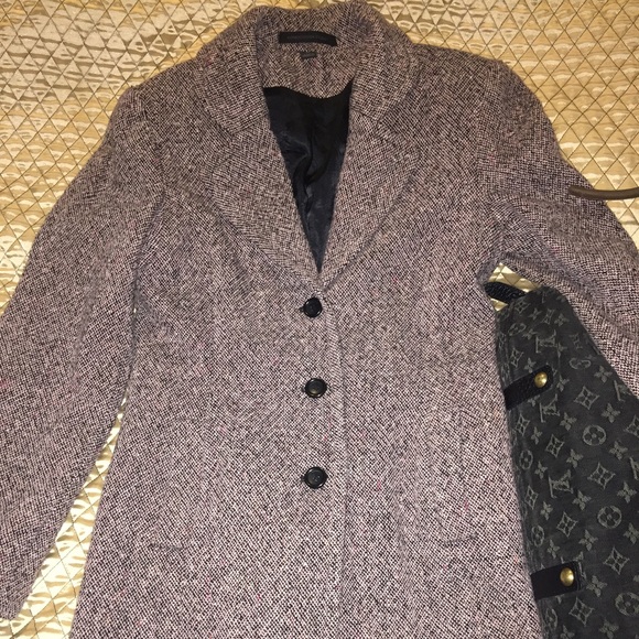 Express Long Tweed Wool Blend Medium Coat