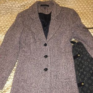 Express Long Tweed Wool Blend Medium Coat