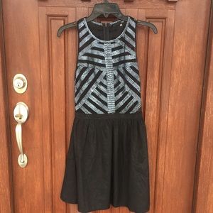 Sugar Lips skater dress w/ mesh and faux crocodile