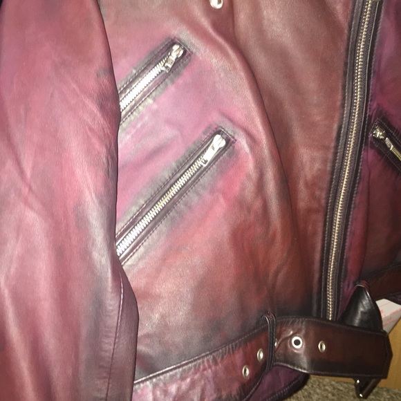 SOLD! Black cherry jacket made with real leather - Picture 2 of 4