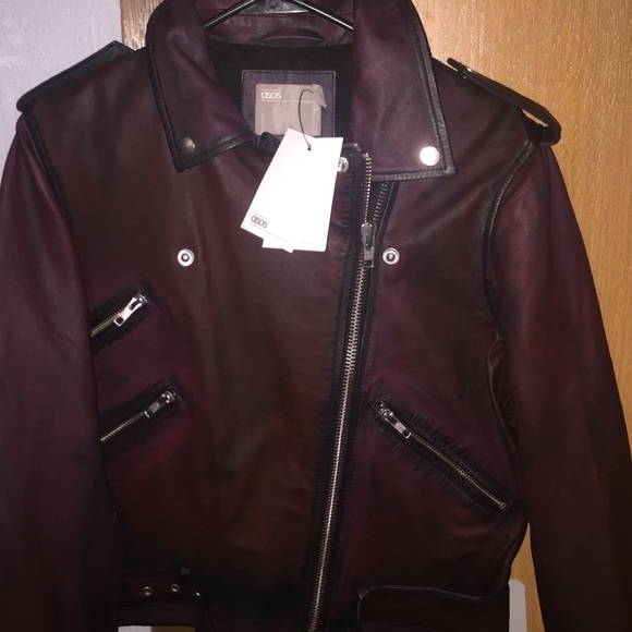 SOLD! Black cherry jacket made with real leather - Picture 3 of 4