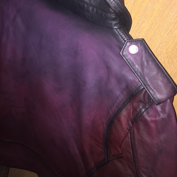 SOLD! Black cherry jacket made with real leather - Picture 4 of 4