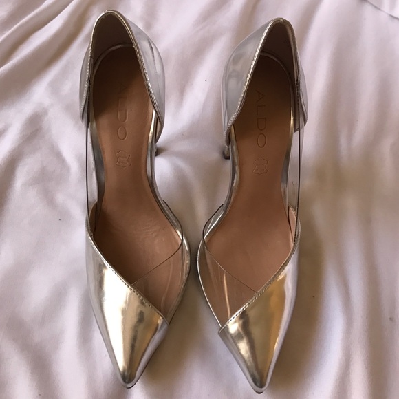 Silver & clear pumps