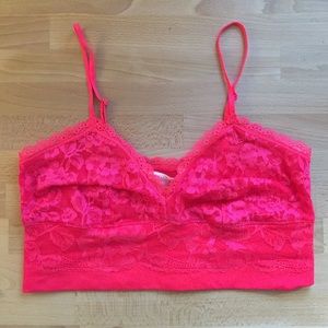 Victoria's Secret Hot Pink Lace Bralette Sz S