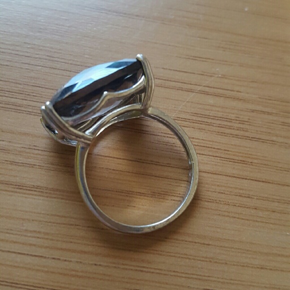 Smokey Quartz Silver Ring Size 7 - Picture 2 of 4