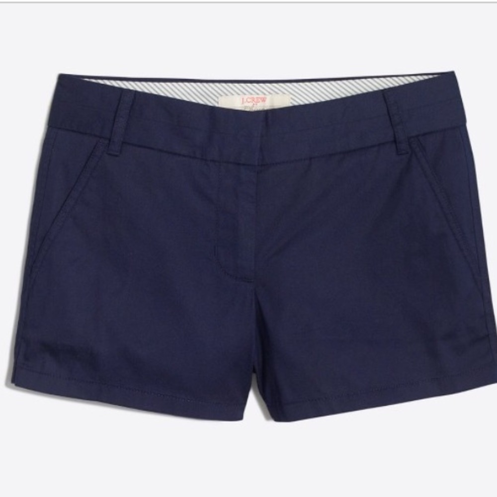 Navy J Crew Chino Shorts