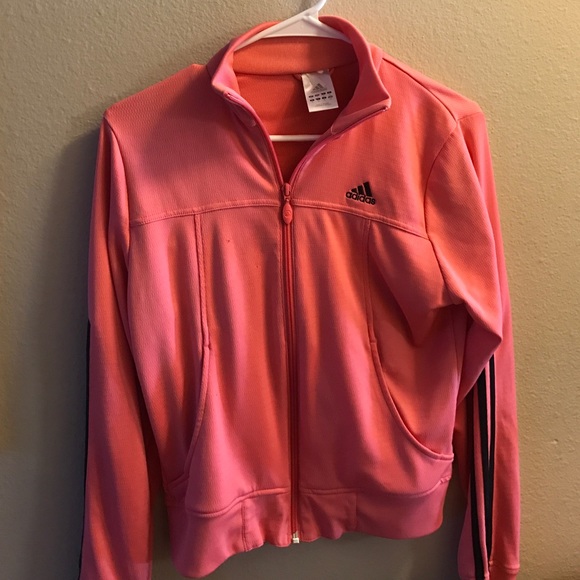 adidas athletic pink running jacket size small