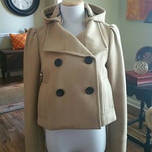 Hooded pea coat